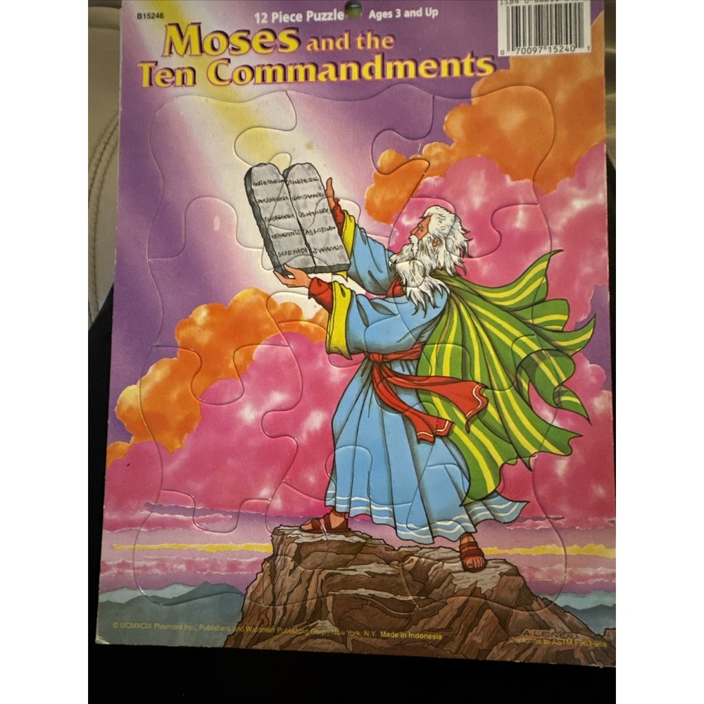 Moses And The‎ Ten Commandments Puzzle 12 Piece Vintage